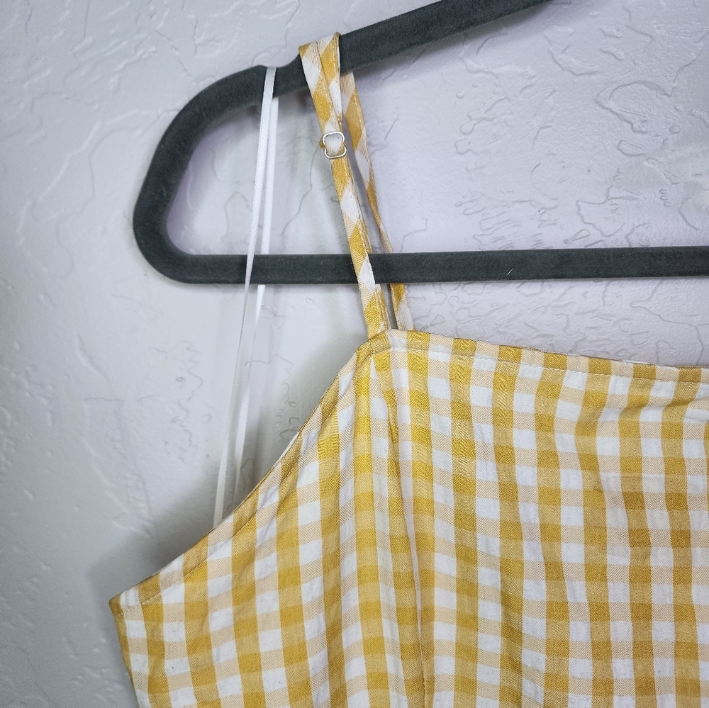 Sky And Sparrow Yellow Gingham Tie Back Mini Dress Size XXL - Picture 10 of 13